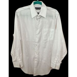 Geoffrey Beene White Dress/Casual  Button Down Shirt 15.5